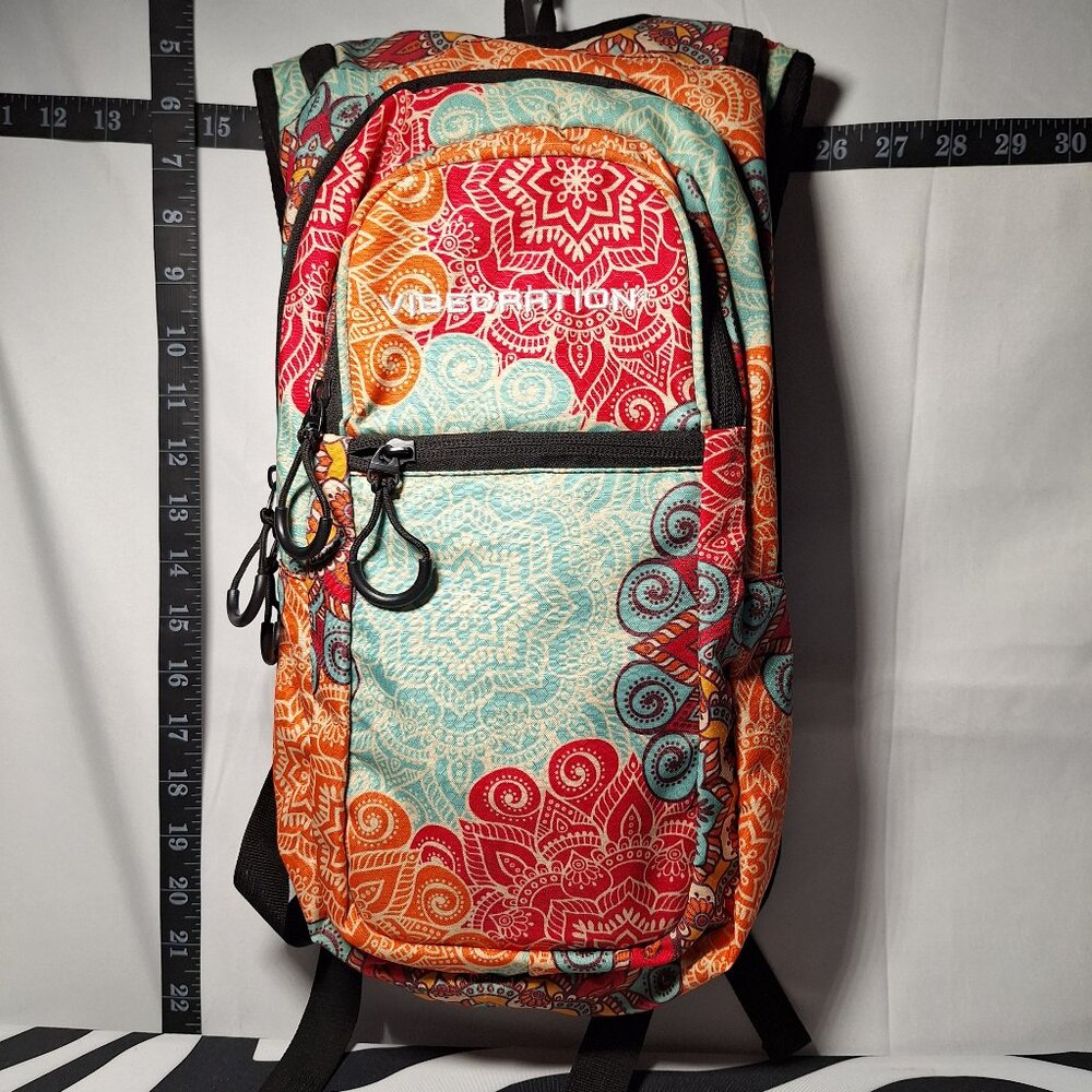 Vibedration Hydration Backpack w/o bladder -turquoise/orange pattern - Used